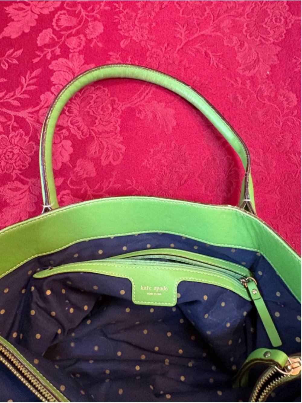 Kate Spade Green Leather Tote Bag